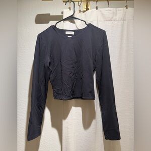 Aritzia Babaton Contour Black Longsleeve Waist Shirt (Women’s Size L)